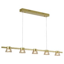 Rocket Iron & Glass Tri-Colour LED 5 Light Pendant